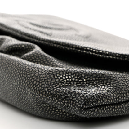 Chanel Metallic Caviar Half Moon Wallet On Chain WOC Dark Silver 11 of 11