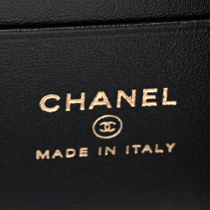 Chanel Lambskin Enamel Quilted Small Coco Hearts Vanity Case With Chain Black 7 of 12