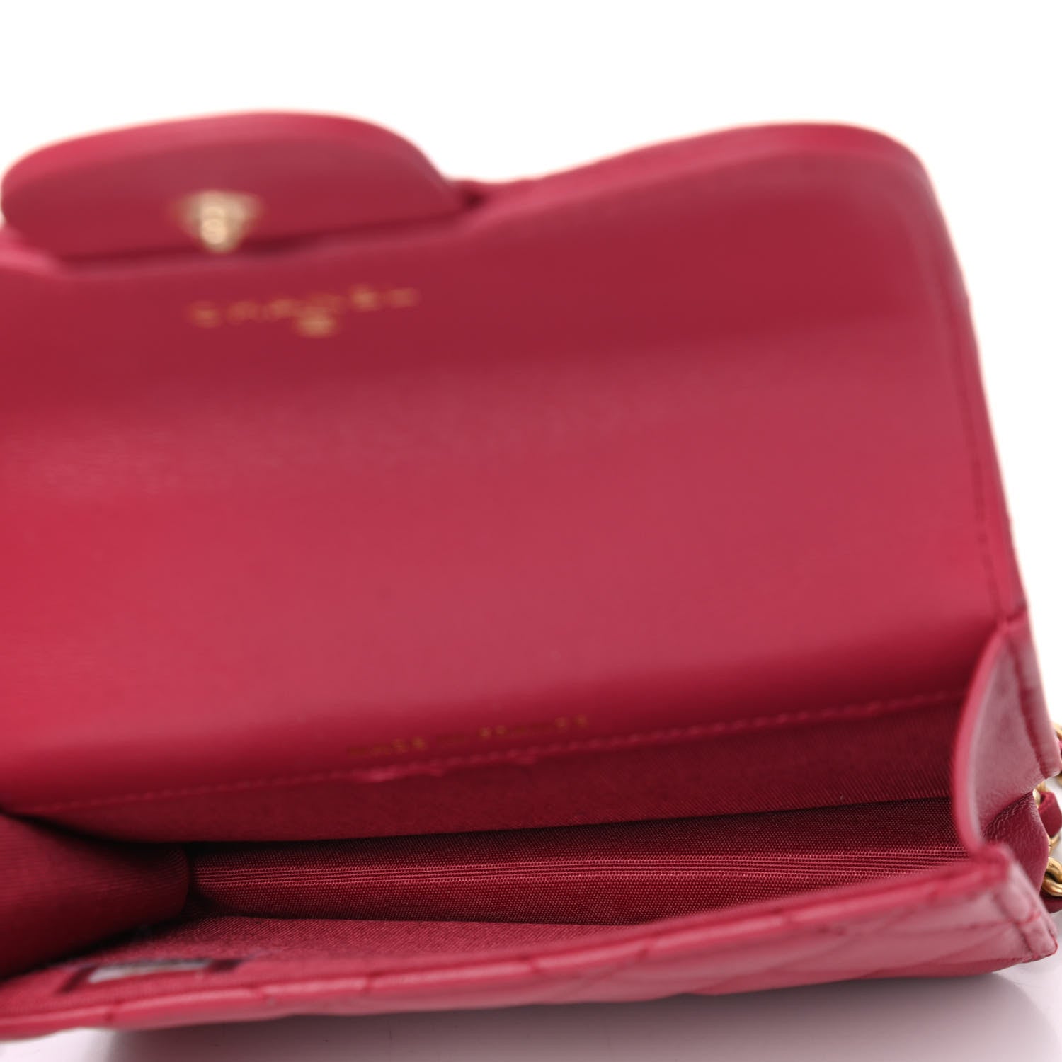 Chanel Lambskin Quilted Top Handle Flap Coin Purse With Chain Dark Pink 5 of 5