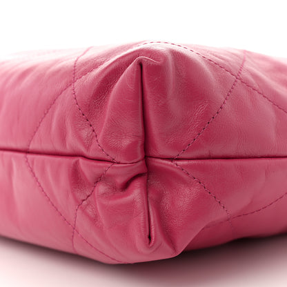 Chanel Shiny Calfskin Quilted Small Chanel 22 Fuchsia 11 of 12