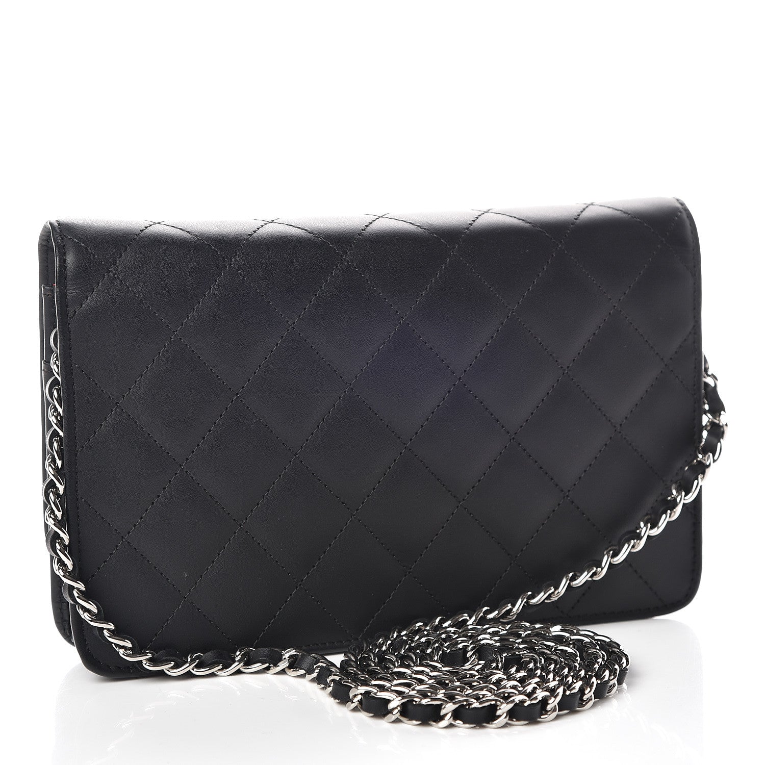 Chanel Calfskin Quilted Cambon Wallet On Chain WOC Black 3 of 13