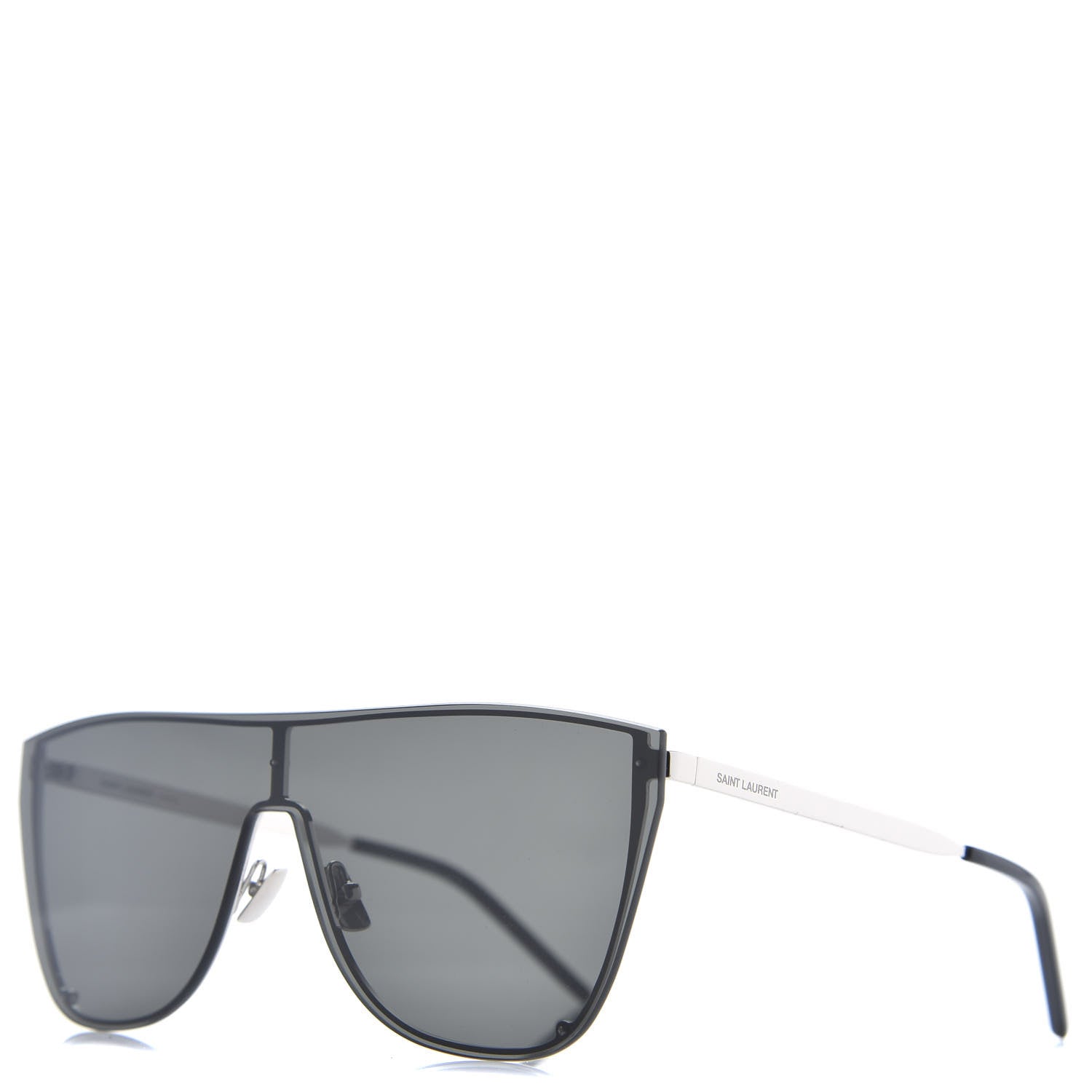 Saint Laurent SL1-B Mask Sunglasses Black Silver 1 of 7