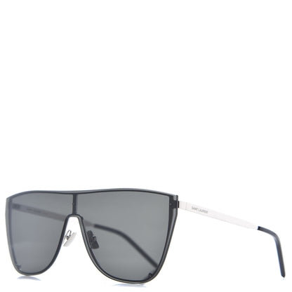Saint Laurent SL1-B Mask Sunglasses Black Silver 1 of 7