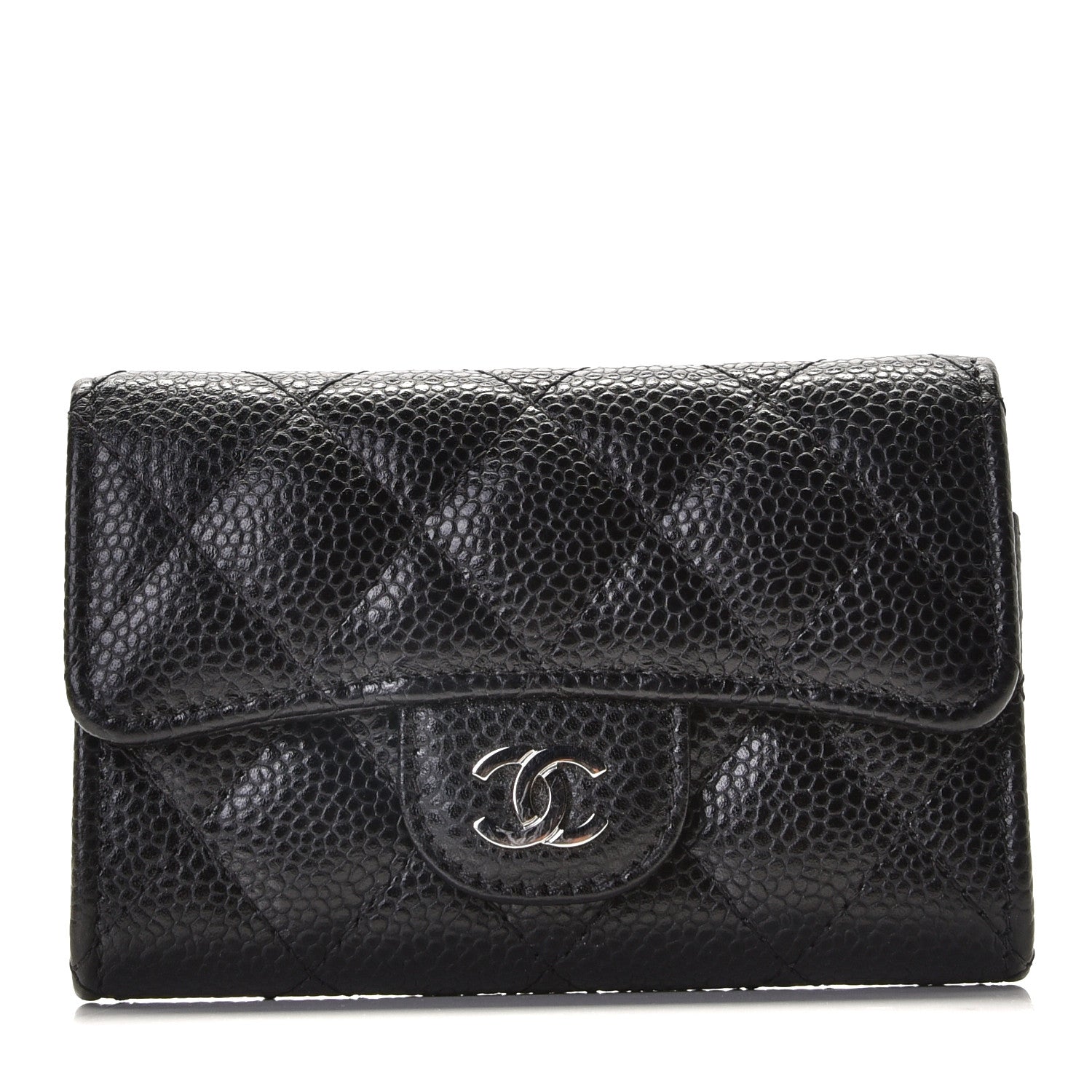 Chanel Caviar Quilted Flap Card Holder Black 1 of 12