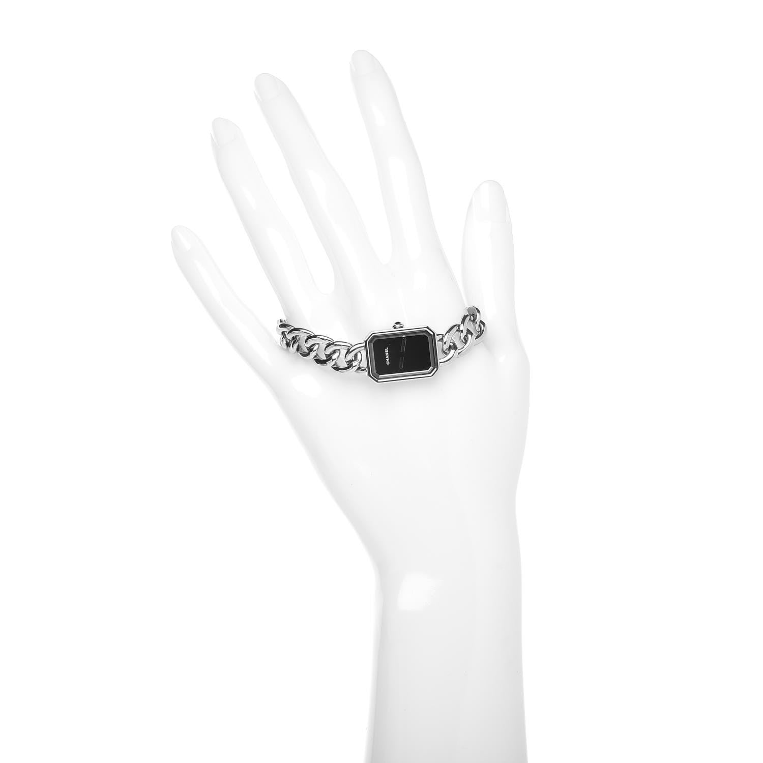 Chanel Stainless Steel 20mm Chain Premiere Quartz Watch Black S 2 of 6