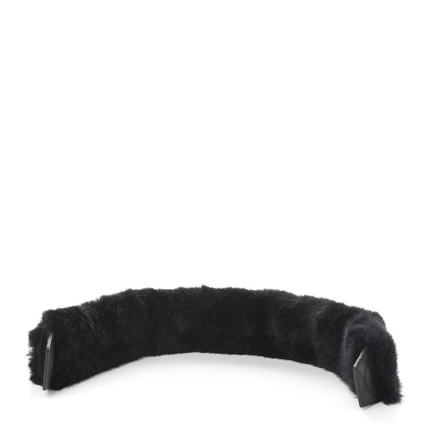 Faux Fur Logo Bag Strap Black