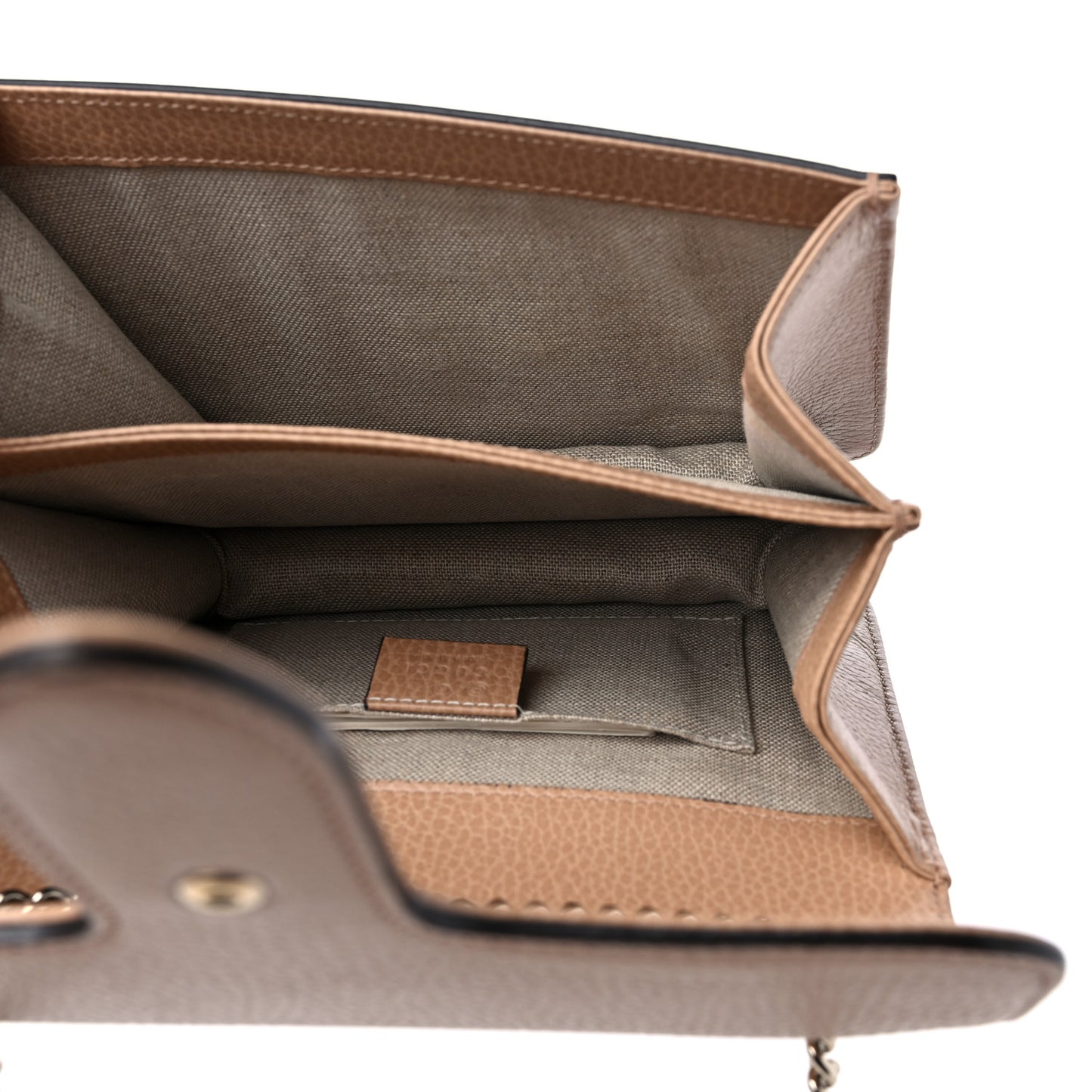 Dollar Calfskin Small Interlocking G Shoulder Bag Camelia