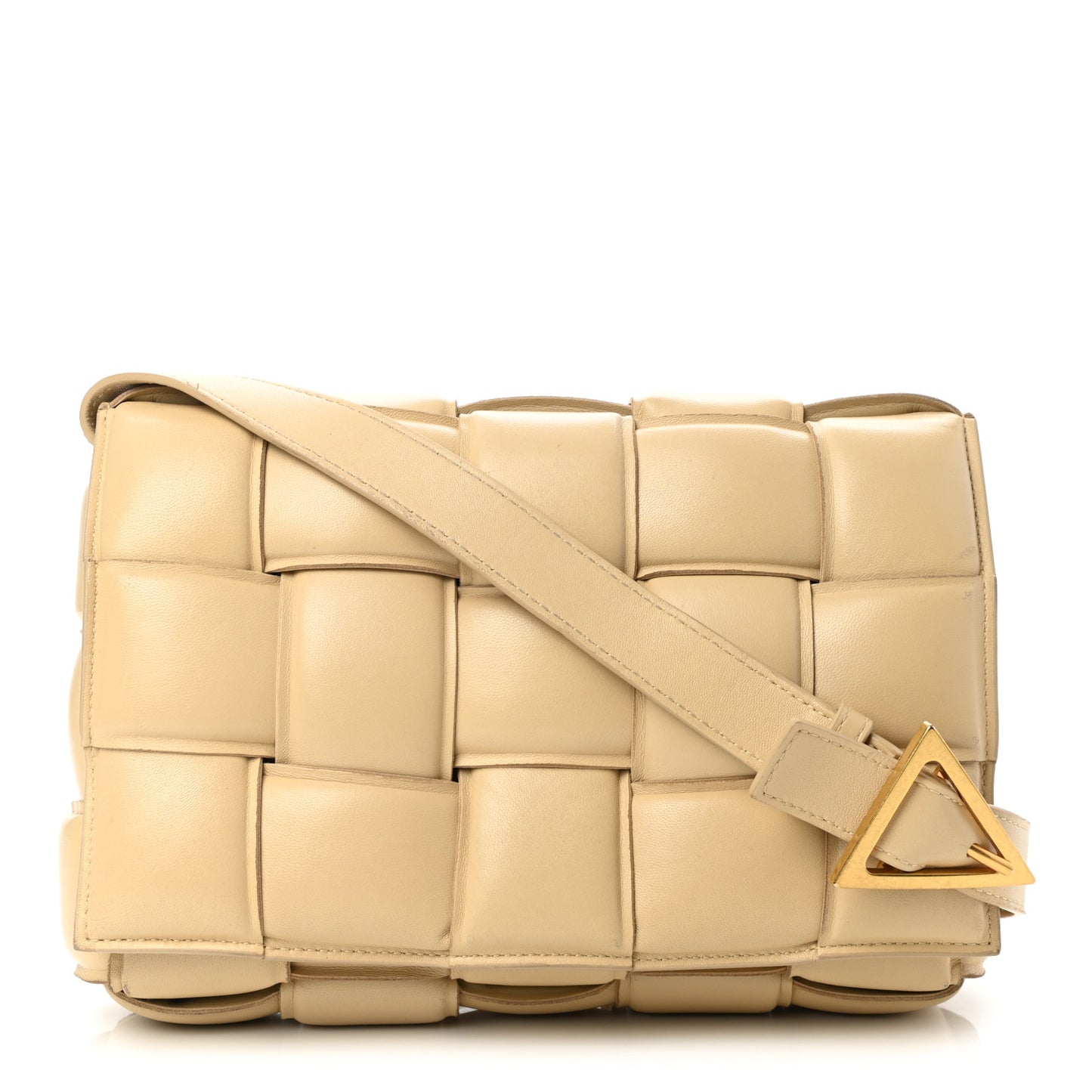 Nappa Maxi Intreccio Padded Cassette Crossbody Bag Porridge