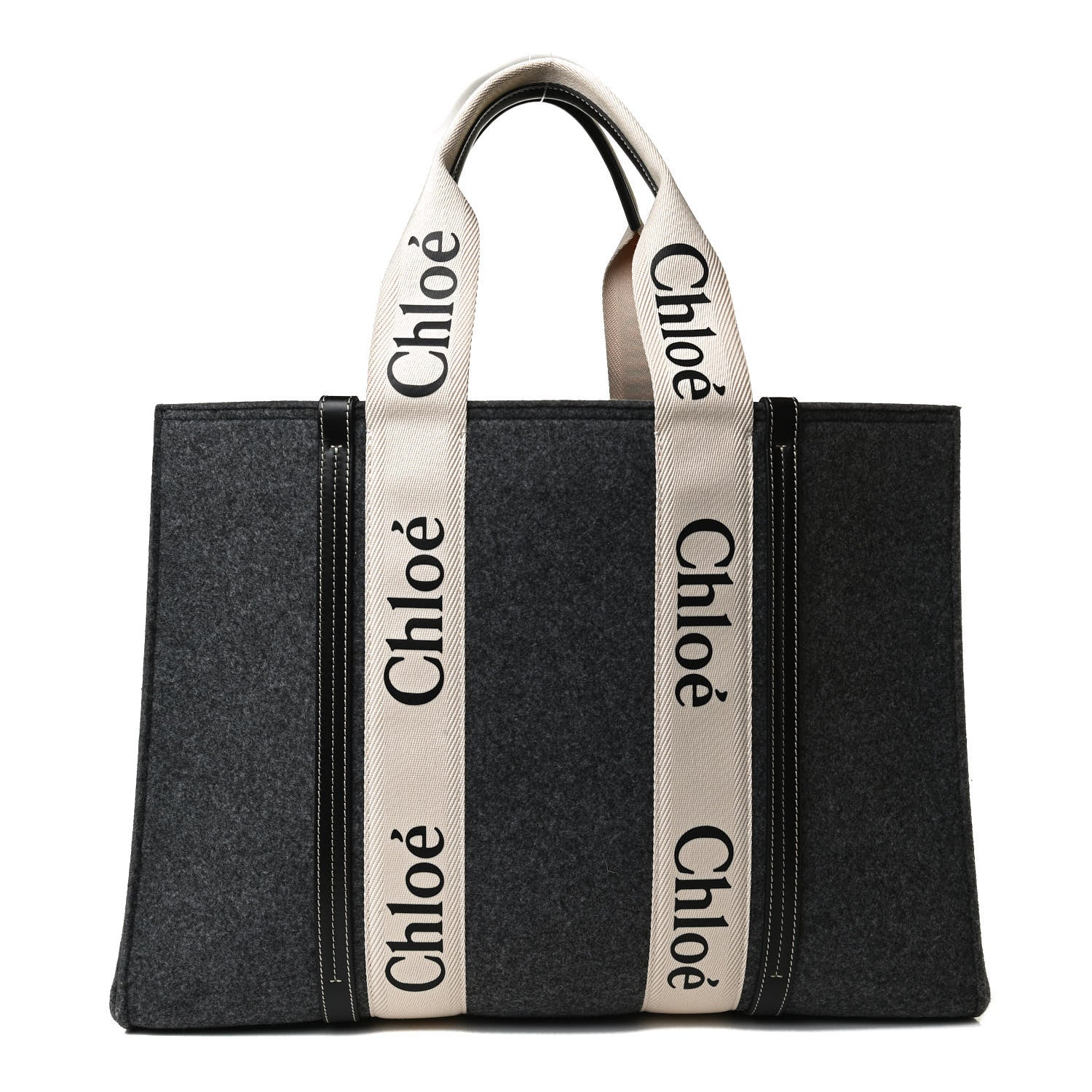 Chloe Felt Large Woody Ribbon Tote Cashmere Grey 1 of 12