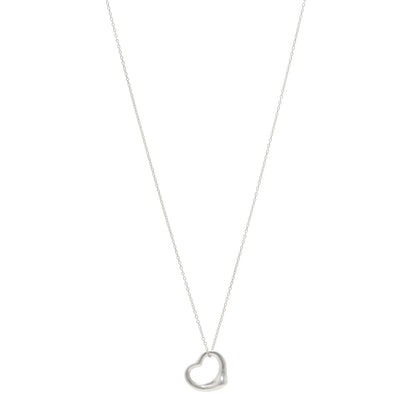 Tiffany Sterling Silver 16mm Elsa Peretti Open Heart Pendant Necklace 1 of 5