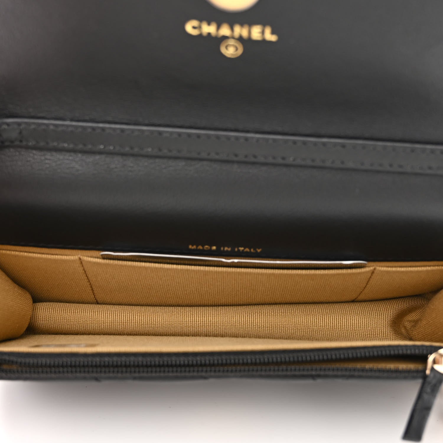 Chanel Lambskin Pearl Crush Quilted Flap Phone Holder With Chain Black 5 of 12