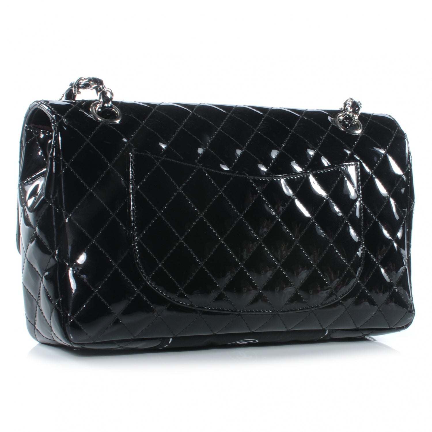 Chanel Patent Secret Label Medium Flap Black 3 of 8
