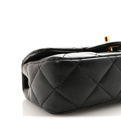 Chanel Lambskin Resin Quilted Top Handle Flap Black 9 of 10