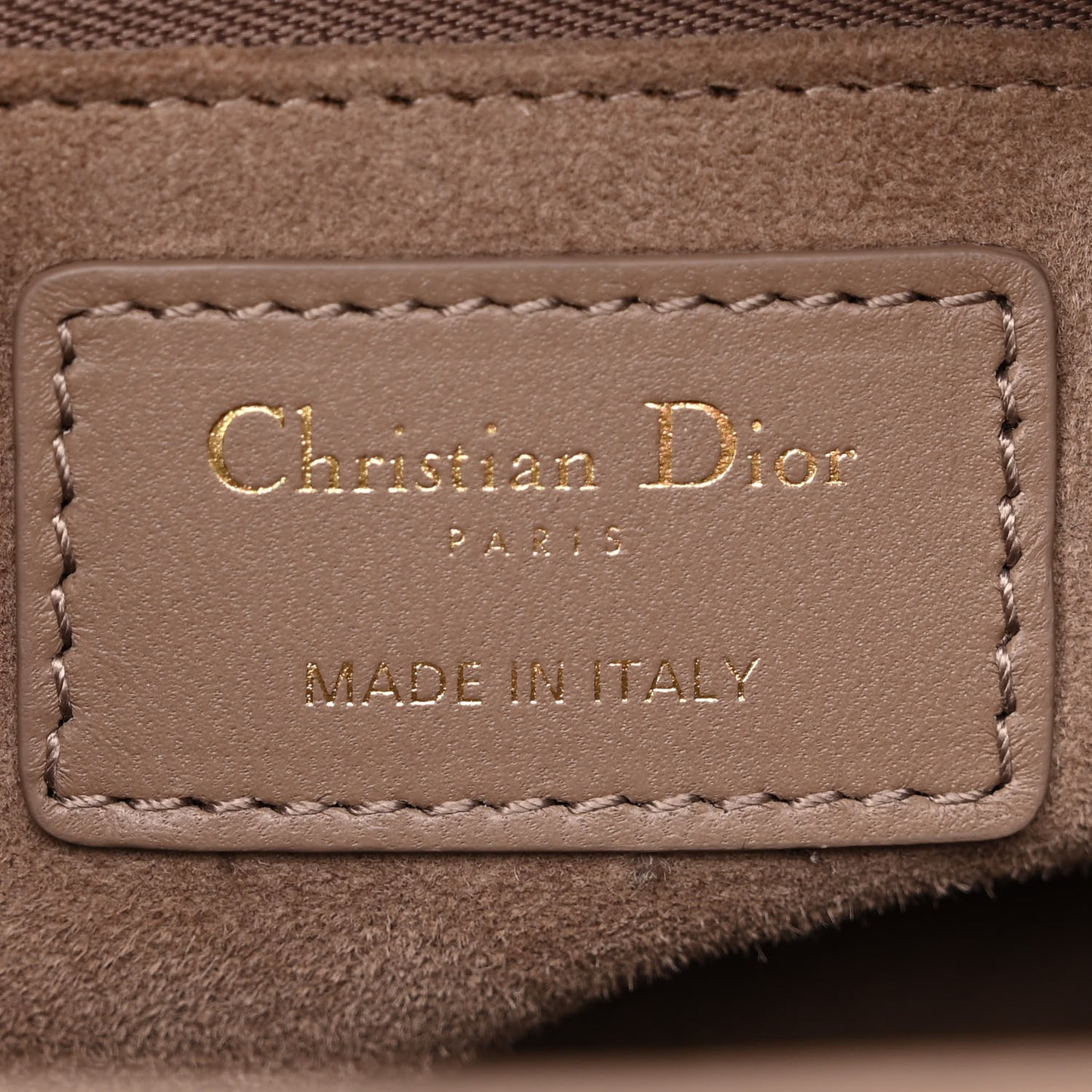 Lambskin Cannage Medium Lady Dior Warm Taupe
