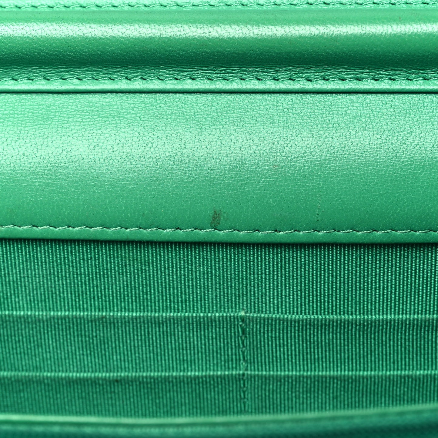 Lambskin Quilted Wallet On Chain WOC Green