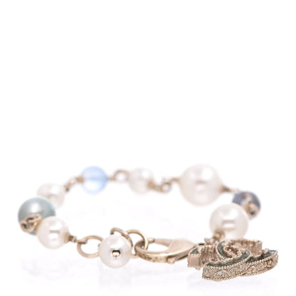 Chanel Pearl Beaded CC Bracelet Gold 1 of 5