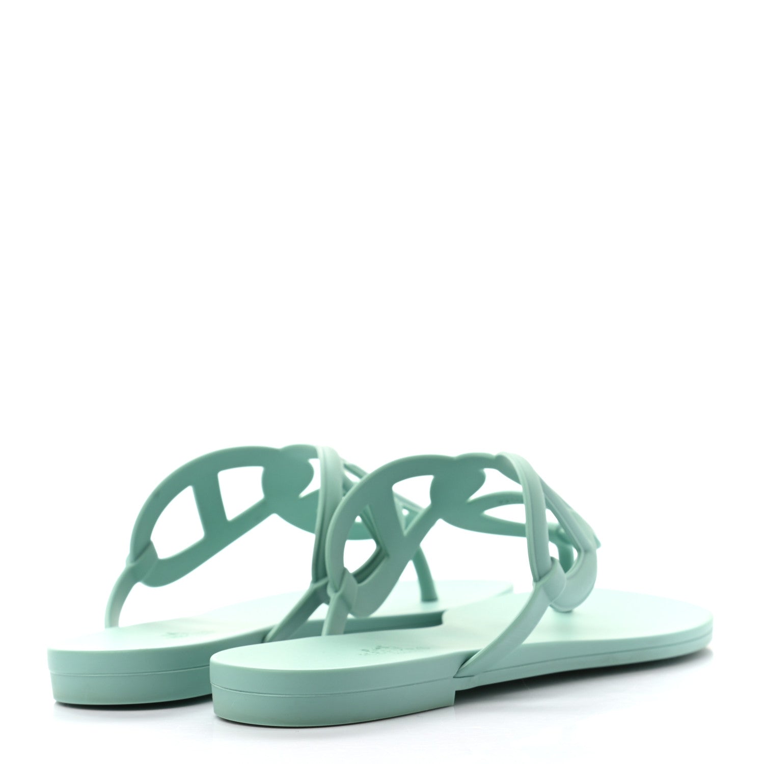 Hermes Rubber Womens Egerie Sandals 39 Vert Embrun 4 of 9