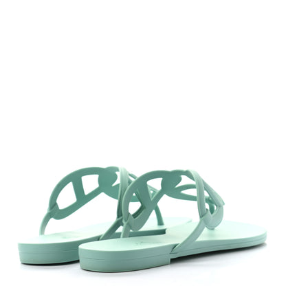 Hermes Rubber Womens Egerie Sandals 39 Vert Embrun 4 of 9