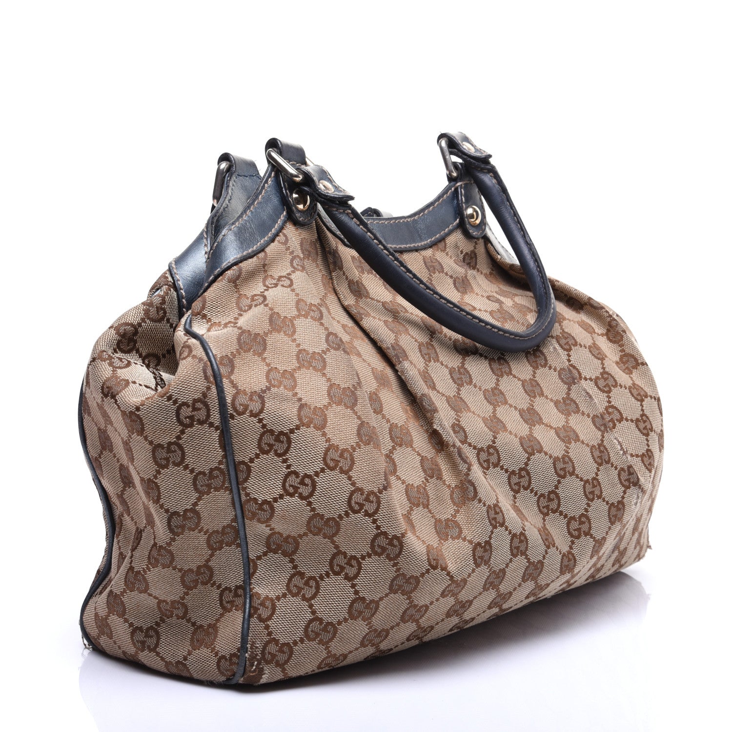 Gucci Metallic Monogram Medium Sukey Tote Blue 3 of 15