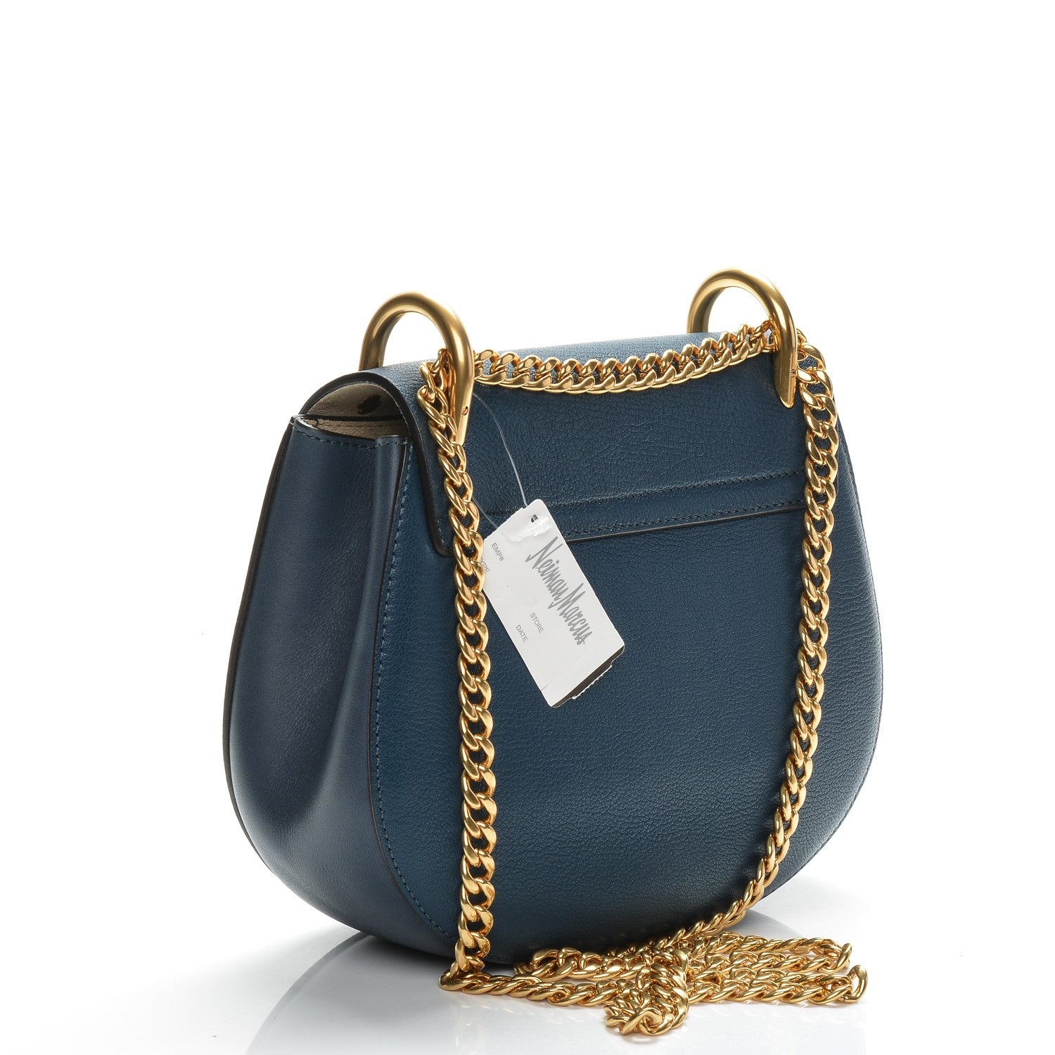 Chloe Grained Lambskin Drew Shoulder Bag Denim Blue 3 of 6