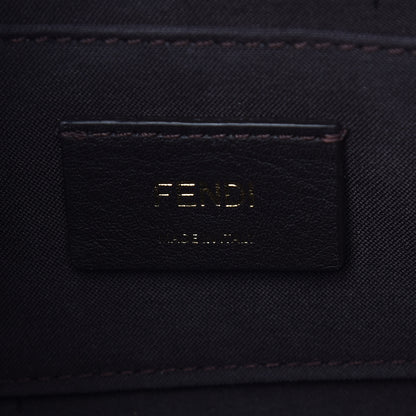 Fendi Glazed Fabric Vitello Century F is Fendi FF 1974 Stamp Patch Camera Case Mogano Panna Caramello 8 of 9