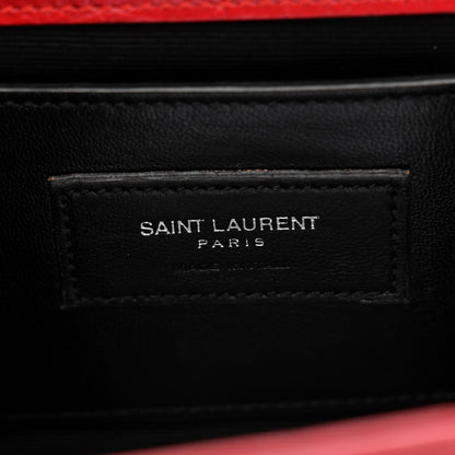 Saint Laurent Calfskin Crocodile Embossed Medium Classic Monogram Kate Tassel Satchel New Red 6 of 9