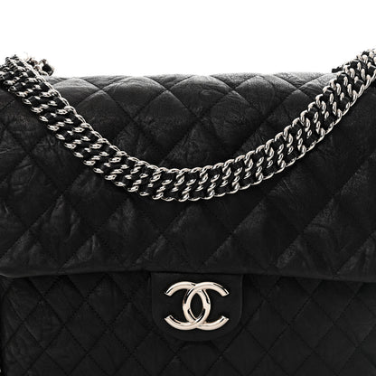 Chanel Washed Lambskin Quilted Maxi Chain Around Flap Black 8 of 11