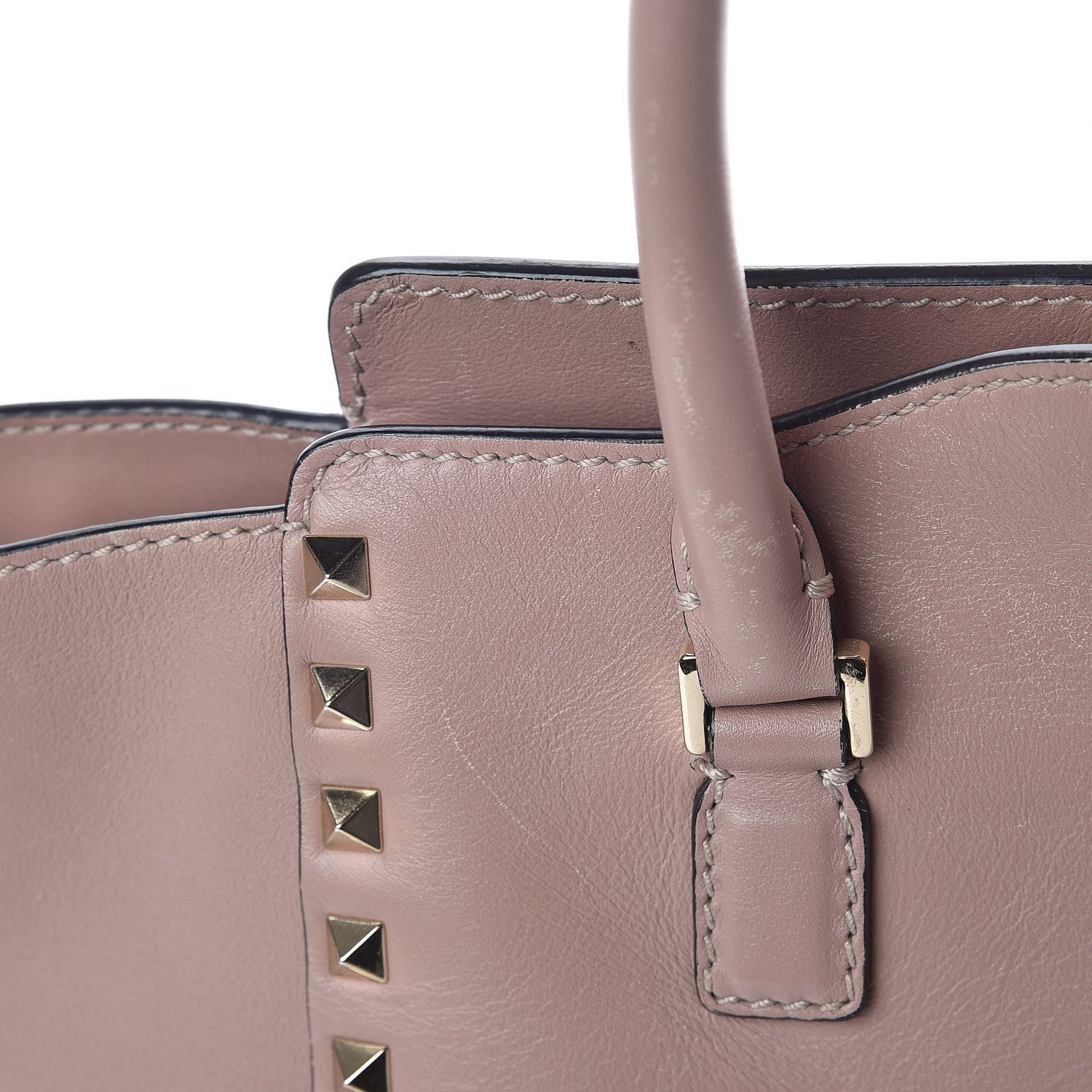 Valentino Garavani Vitello Small Rockstud Double Handle Tote Poudre 8 of 26