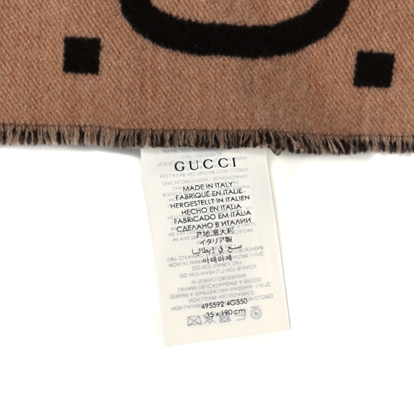 Wool Silk Monogram Jumbo GG Freedom Scarf Dark Brown Beige