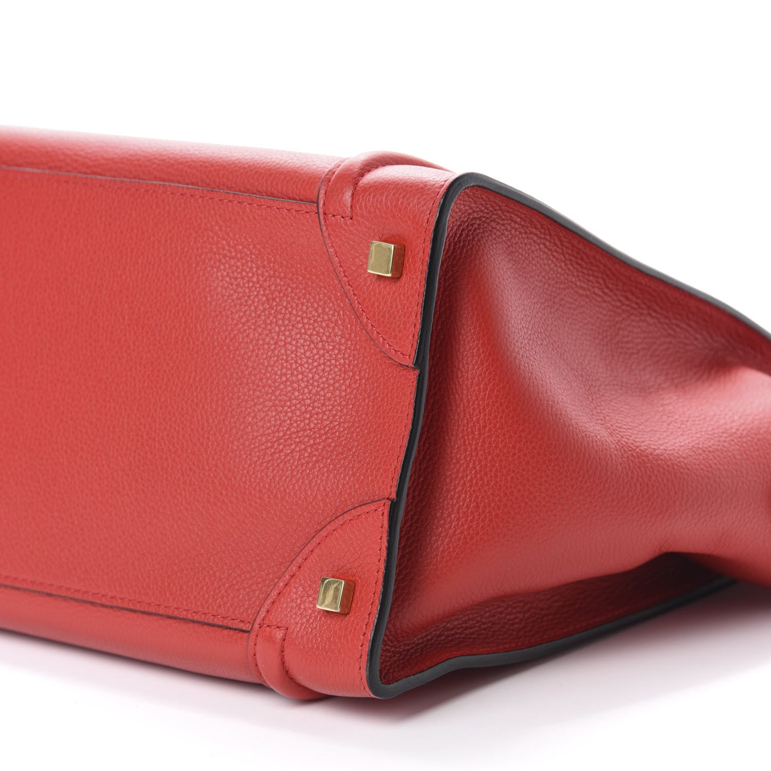 Celine Drummed Calfskin Mini Luggage Coquelicot 7 of 10