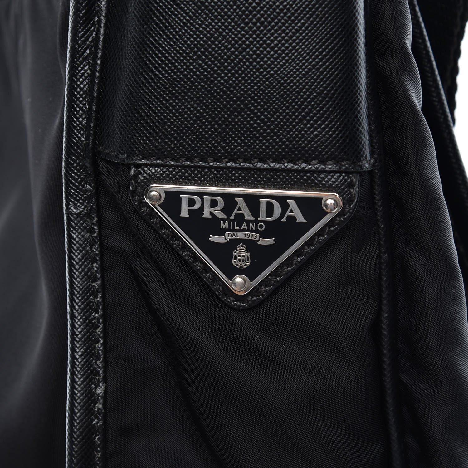 Prada Tessuto Nylon Saffiano Messenger Satchel Black 6 of 15