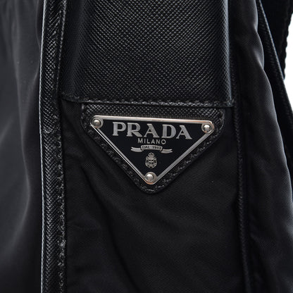 Prada Tessuto Nylon Saffiano Messenger Satchel Black 6 of 15