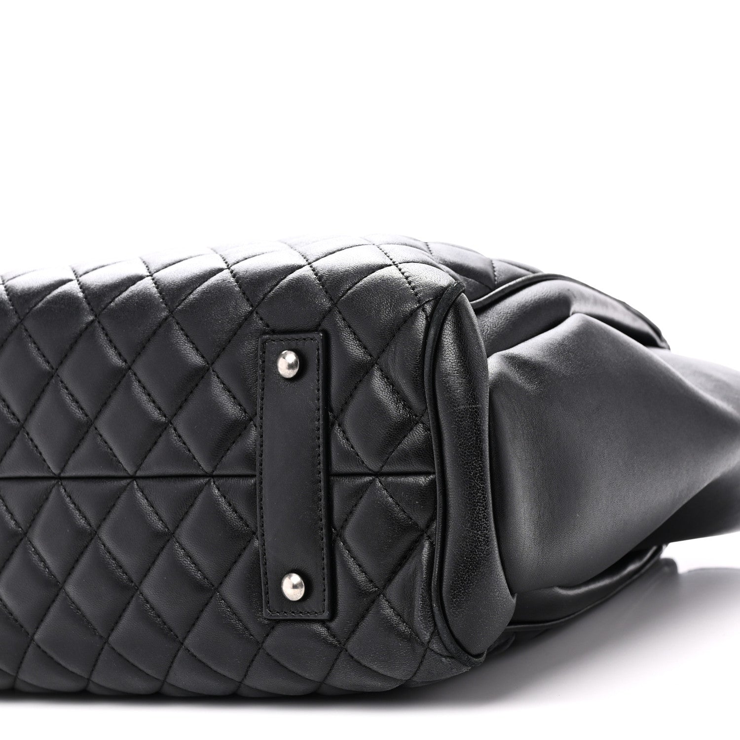 Chanel Lambskin Quilted Shopping Tote Black 10 of 10