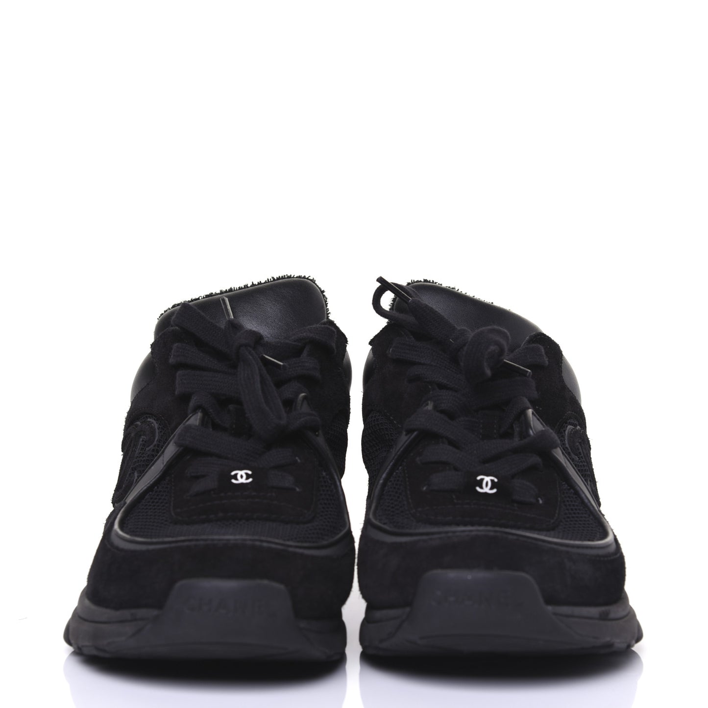 Toile Suede Calfskin CC Sneakers 39 Black