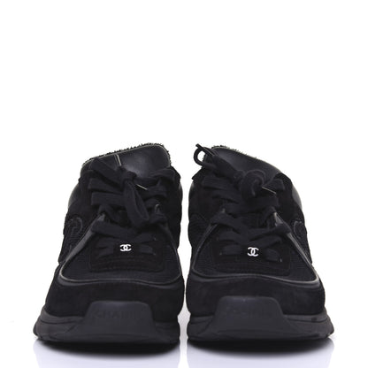 Chanel Toile Suede Calfskin CC Sneakers 39 Black 3 of 11