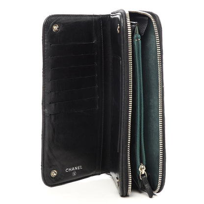 Chanel Aged Calfskin Quilted Paris New York PNY Wallet Black 5 of 10