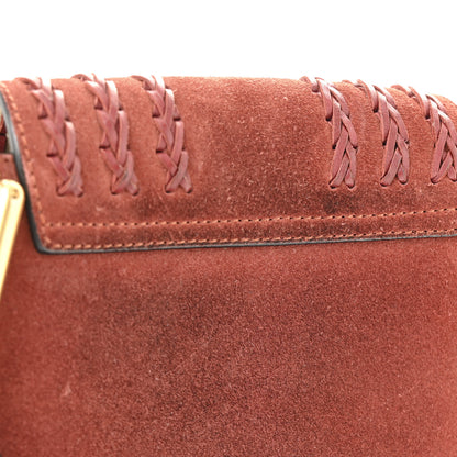 Chloe Suede Calfskin Braided Mini Hudson Shoulder Bag Sienna Red 12 of 13