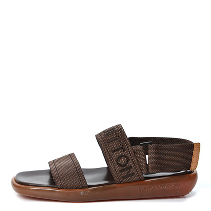 Louis Vuitton Nylon Platform Flat Sandals 6.5 Brown 1 of 9