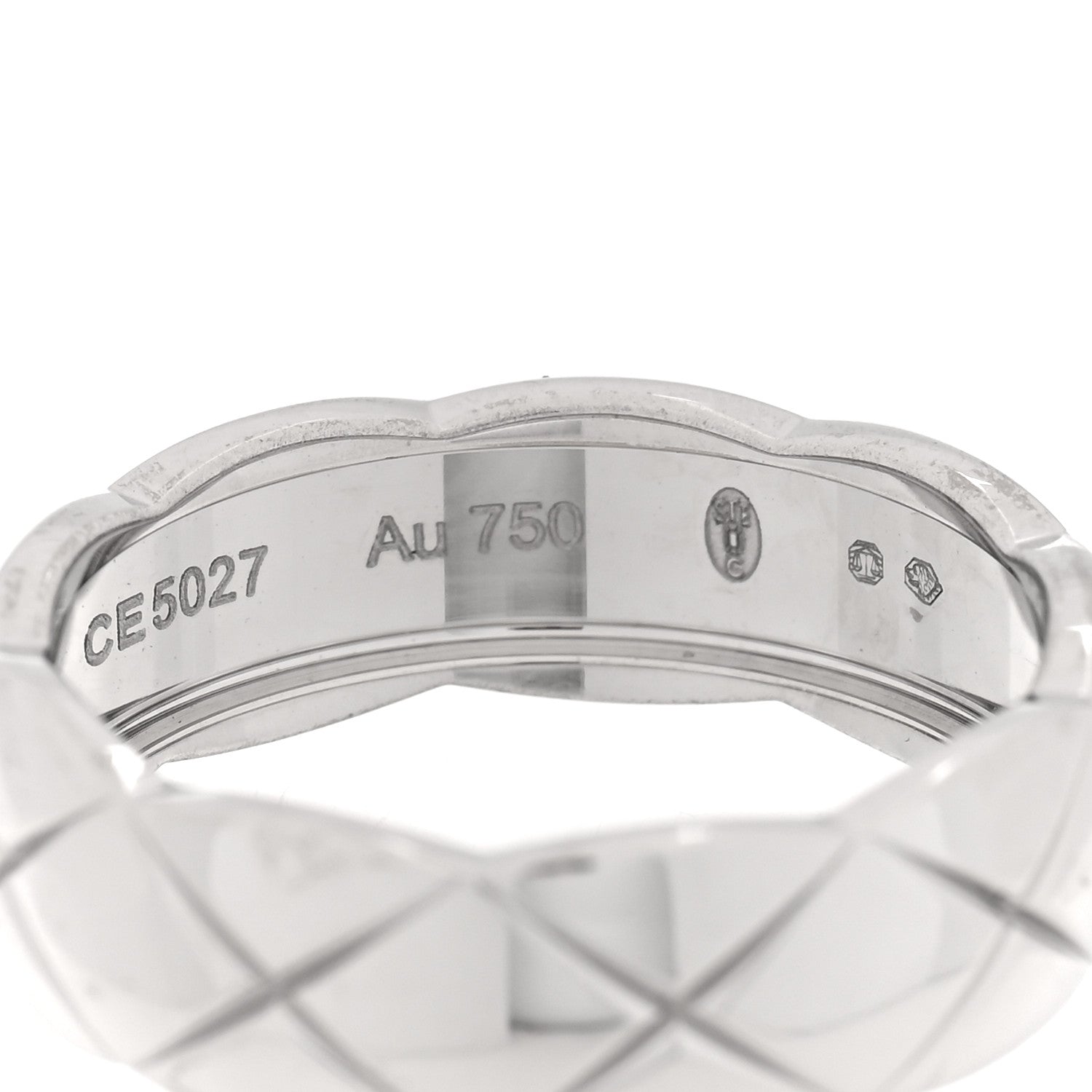 Chanel 18K White Gold Small Coco Crush Ring 59 8.75 5 of 5