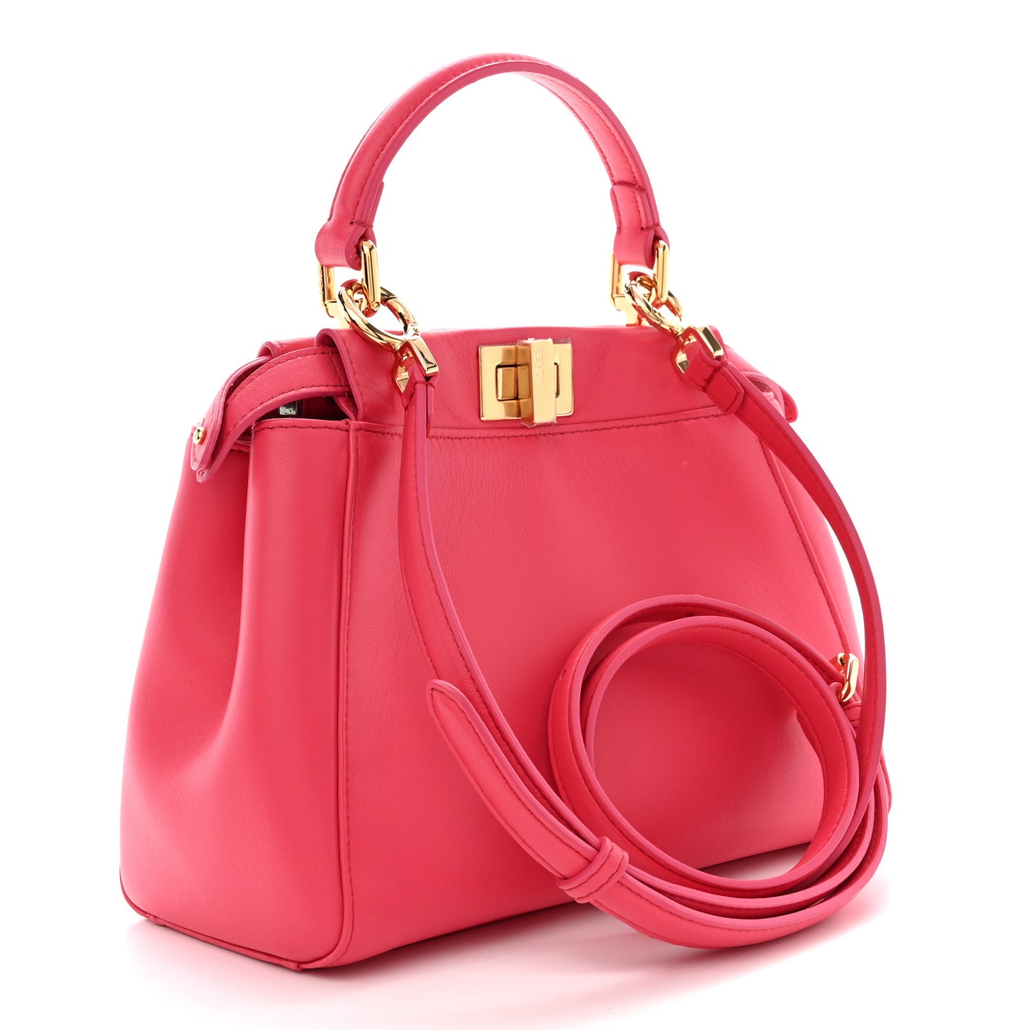 Nappa Stacked Bar Mini Peekaboo Iconic Satchel Lampone