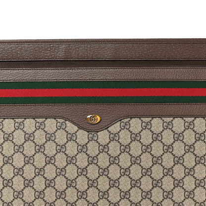Gucci GG Supreme Monogram Textured Calfskin Web Ophidia Documents Holder Beige Ebony New Acero 8 of 11