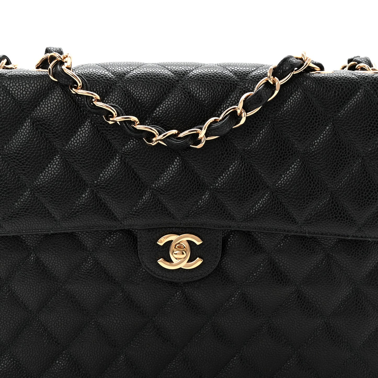 Caviar Jumbo Single Flap Black