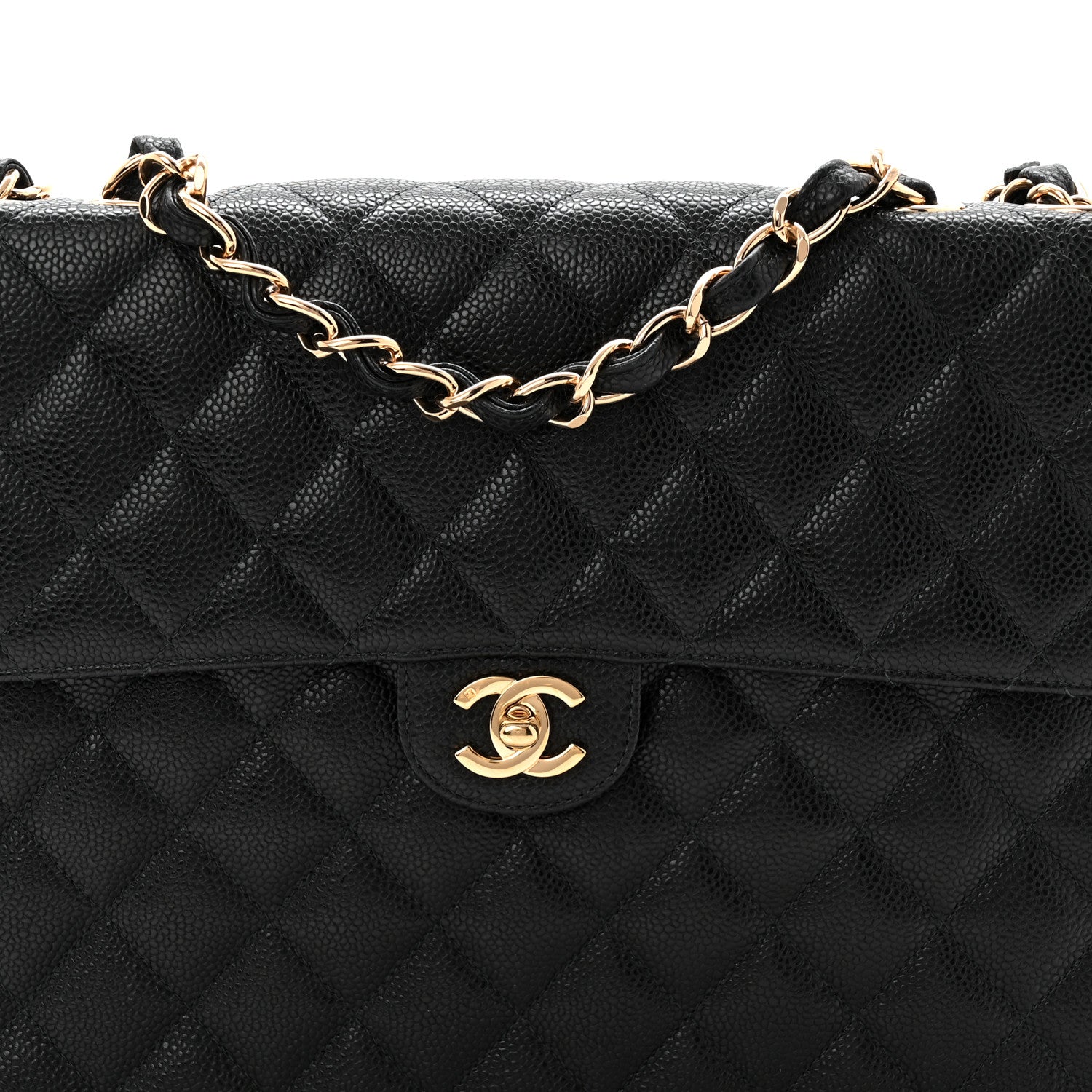 Chanel Caviar Jumbo Single Flap Black 8 of 10