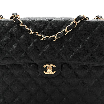Chanel Caviar Jumbo Single Flap Black 8 of 10