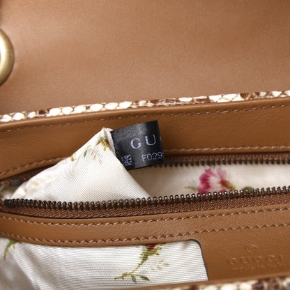 Gucci Raffia Elaphe Matelasse Small GG Marmont Shoulder Bag Natural Cream Brown 10 of 12