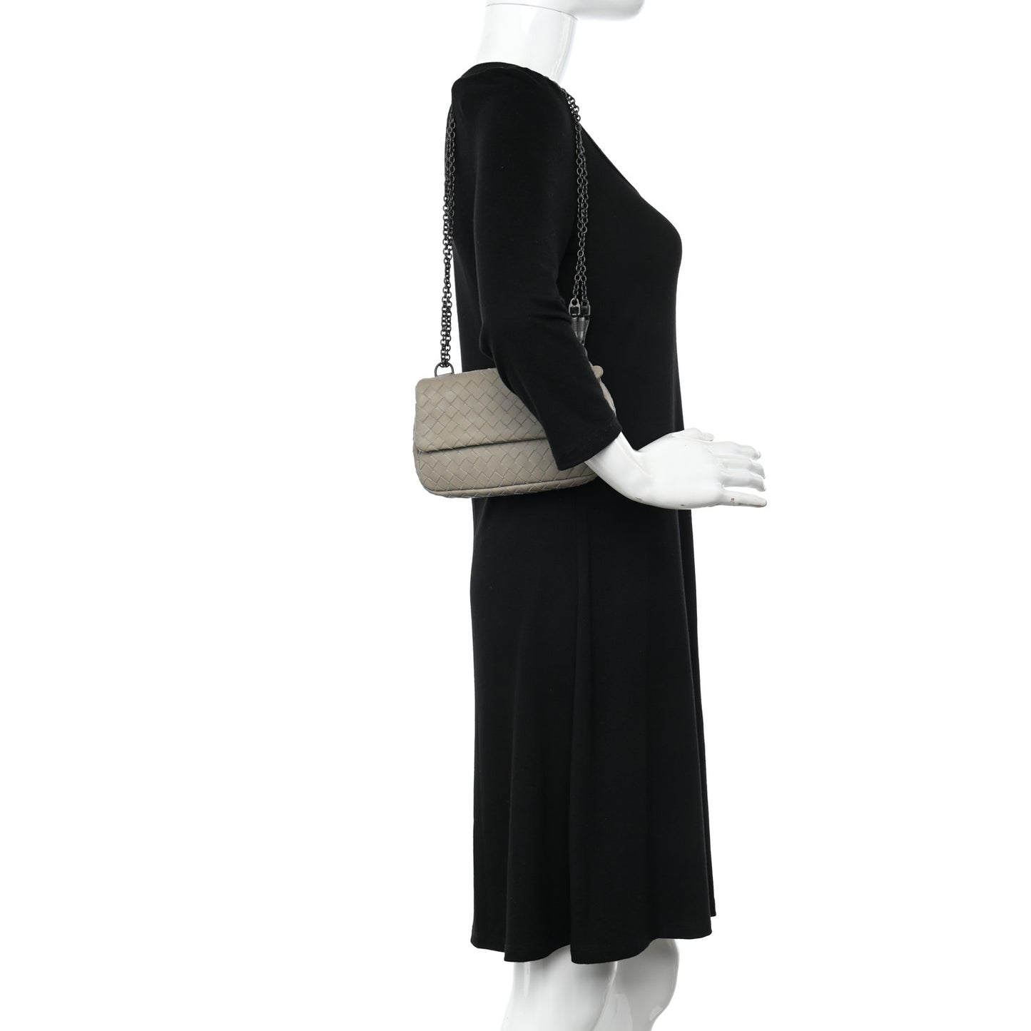 Nappa Intrecciato Chain Messenger Fume
