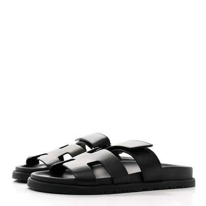 Hermes Calfskin Womens Chypre Sandals 36 Black 3 of 9