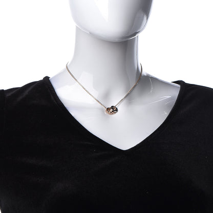 Cartier 18K White Pink Gold Diamond Three Ring LOVE Pendant Necklace 2 of 5