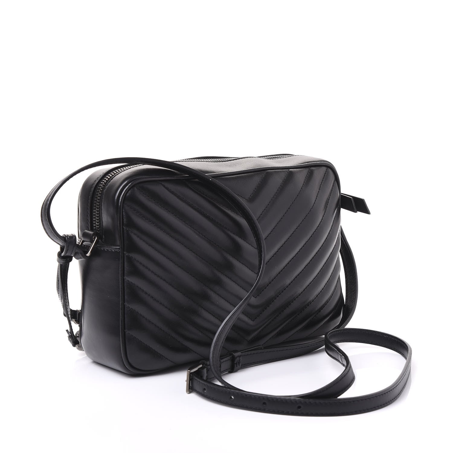 Saint Laurent Calfskin Matelasse Monogram Lou Camera Bag Black 2 of 9