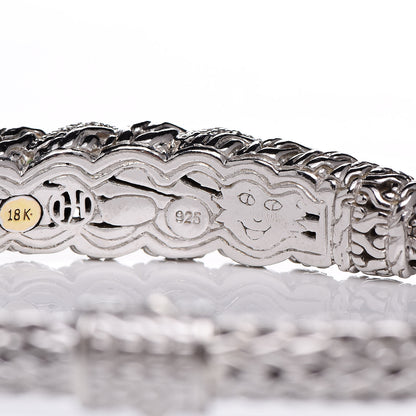John Hardy Sterling Silver Diamond Swirl Chain Bracelet 5 of 7